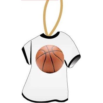 Basketball Promotional T-Shirt Ornament w/ Black Back (4 Square Inch)