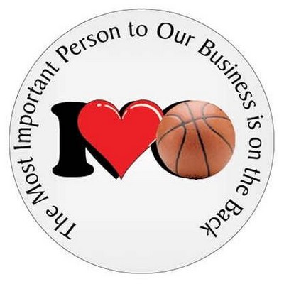 I Love Basketball Photo Hand Mirror (2½" Diameter)