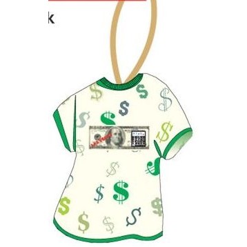 Las Vegas Bingo $100 Bill T-Shirt Ornament w/ Black Back (4 Square Inch)