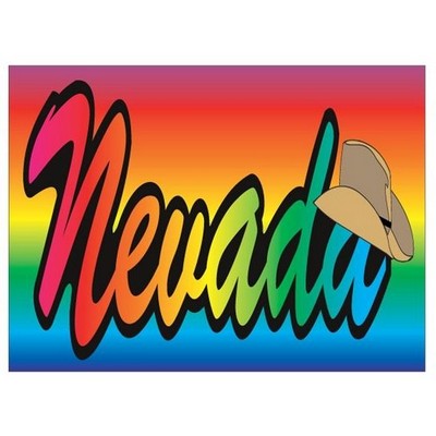 Nevada w/ Cowboy Hat Rectangle Metal Photo Magnet (2"x3")