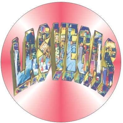 Las Vegas Collage Round Metal Photo Magnet (2 1/2" Diameter)