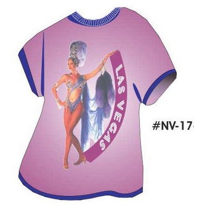 Vegas Showgirl in Purple T-Shirt Acrylic Coaster w/Felt Back