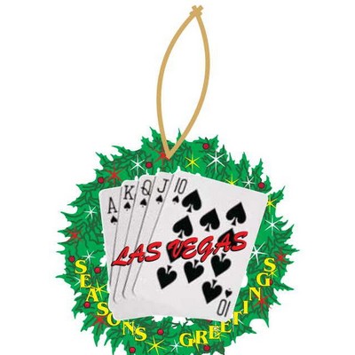 Spades Royal Flush Wreath Ornament w/ Clear Mirror Back (12 Square Inch)