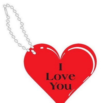Heart Promotional Line Key Chain w/ Black Back (3 Square Inch)