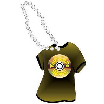 CD Promotional Line T Shirt Key Chain w/ Black Back (4 Square Inch)