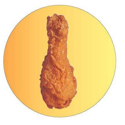 Chicken Leg Round Badge w/ Bar Pin (2 1/2")