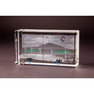 Thin Cut Rectangle Crystal Award (6 1/4 x 3 1/2 x 2")