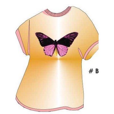 Black & Purple Butterfly T-Shirt Acrylic Coaster w/Felt Back