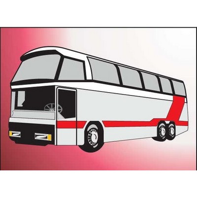 Commercial Bus Rectangle Badge w/ Bar Pin (2 1/2"x3 1/2")