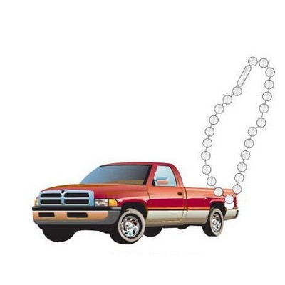 Red Pick Up Truck Promotional Key Chain w/ Black Back (8 Square Inch)