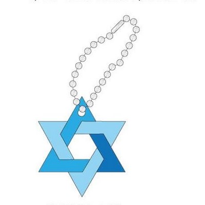 Star Of David Promotional Key Chain w/ Black Back (3 Square Inch)