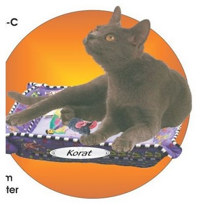 Korat Cat Acrylic Coaster w/Felt Back