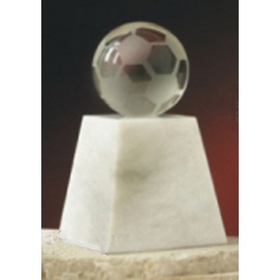 5" Crystal Soccer Ball Award w/Base