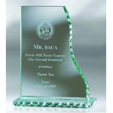 Large Pearl Edge Jade Glass Vertical Wave Award