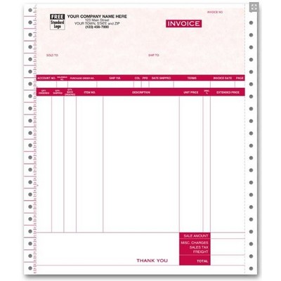 Continuous Invoice Forms - Parchment (2 Part)