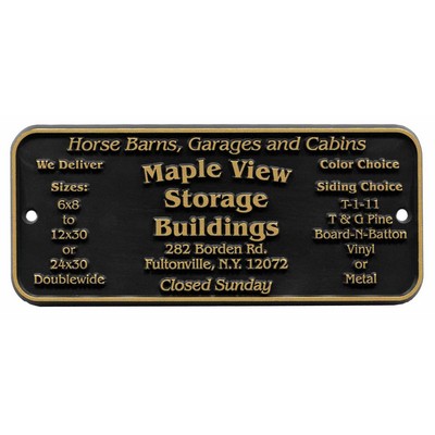 Stock Design Rectangle 3D Nameplate w/Holes or No Adhesive (Up to 2"x7")