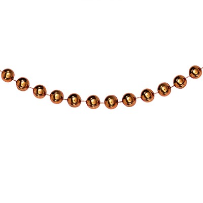 33" Metallic Orange Round Beads Necklace