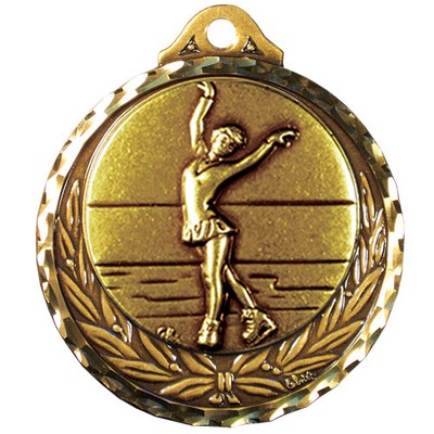 Stock Diamond Struck 2 3/4" Medal- Figure Skating Female