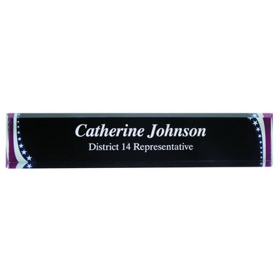 Name Plate Wedges - Black Stars & Stripes - 2" x 10"