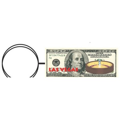 Vegas Roulette Table $100 Key Chain w/Clear Mirror Back (10")