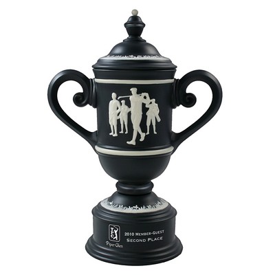 Men's Vintage Ceramic Black/Bone White Golf Cup Trophy