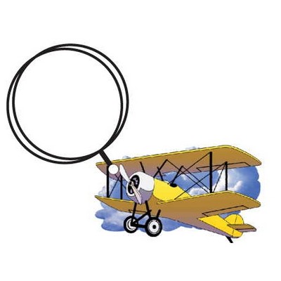 Yellow Bi-Plane Executive Keychain w/Mirrored Back (10 Square Inch)