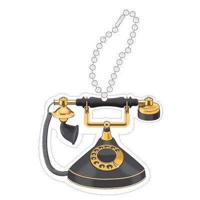 Old Fashion Telephone Promotional Line Key Chain w/ Black Back (10 Square Inch)