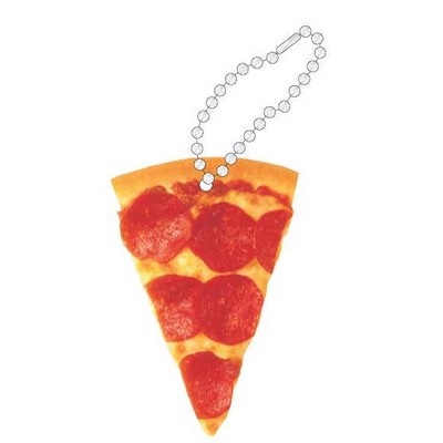 Pizza Slice Promotional Key Chain w/ Black Back (10 Square Inch)