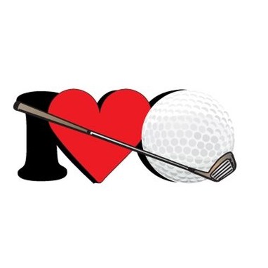I Love Golf Promotional Magnet w/ Strip Magnet (10 Square Inch)