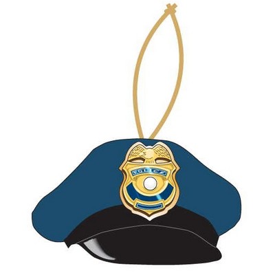 Police Cap Executive Ornament w/ Mirrored Back (3 Square Inch)