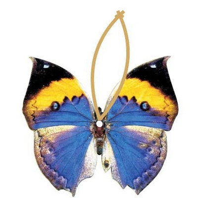 Black & Blue Butterfly Promotional Ornament w/ Black Back (2 Square Inch)