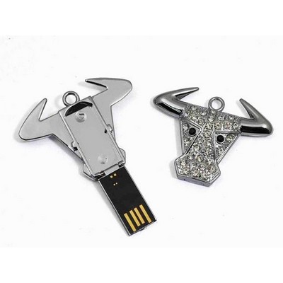 Bull's Head Metal Mini USB Flash Drive