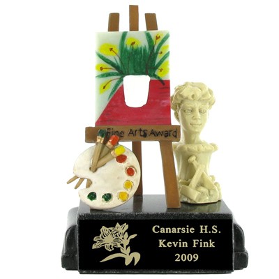 5 ¾" Fine Arts Award Scholastic Trophy w/Black Plate