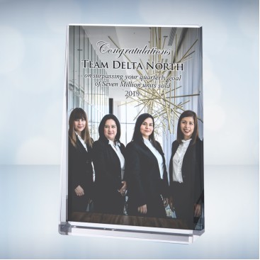 Vertical Rectangle Optical Crystal Award Plaque (Small)