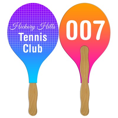 Racket Auction Hand Fan Full Color