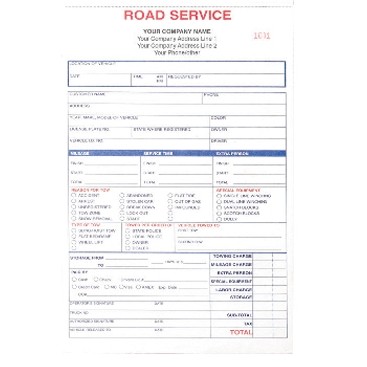 2 Part Road Service Form Books - 5.5"x 8.5"