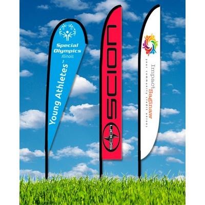 Zoom 6 Feather Flag w/ Stand - 19.7' Single Sided Graphic