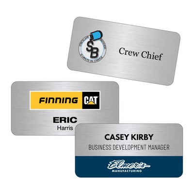 Satin Silver 1.5" x 3" Name Tags