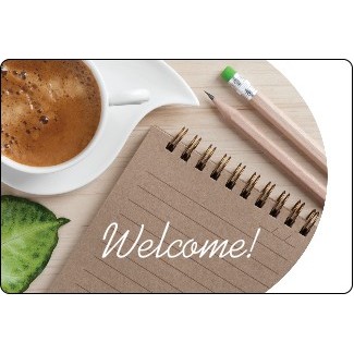 4.5" X 3" Kwik-Ship White Vinyl Digital Print Round Corner Decal