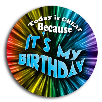 Stock School Button - Happy Birthday