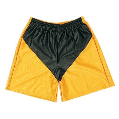 Adult Cool Mesh Front Triangle Panel Athletic Short w/9" Inseam