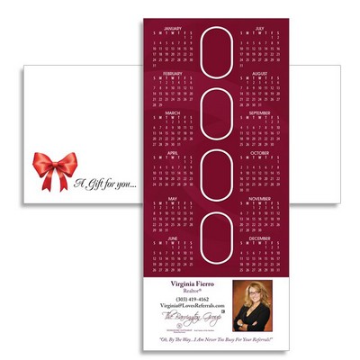 Magnetic Calendar with Envelope - Burgundy