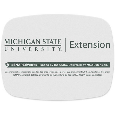 The Bar Buddy is a Flexible Cutting Board .030 clear plastic (5.75" x 7.5") Sub-Surface Spot Color