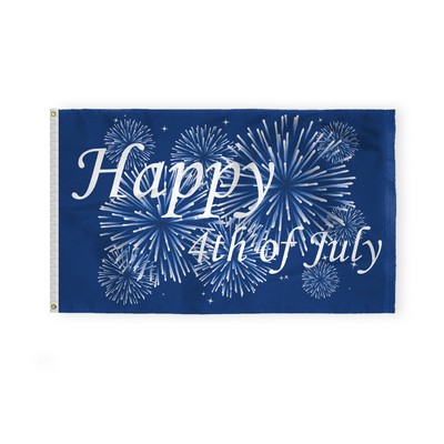 Happy 4th of July Flags 3x5 foot