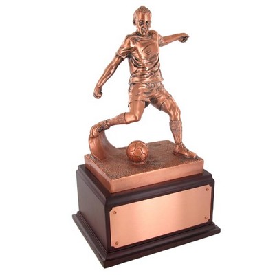 13 ½" Antique Bronze Male Soccer Trophy