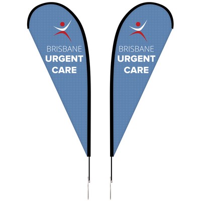 8' Double Sided Portable Teardrop Banner w/Hardware Set