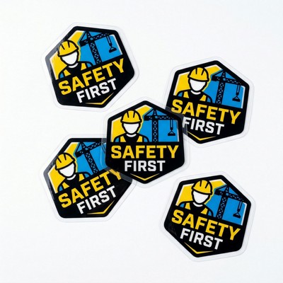 .004 Custom Shape Clear Gloss Vinyl / low tack adh face Decals (25 to 36 sq in) Full Color