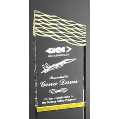Wavey Top Acrylic Award, 4" W x 8.5" H