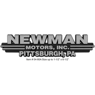 Open Style Stock Design 3D Nameplate w/Adhesive (Up to 1 5/8" x 6 ")