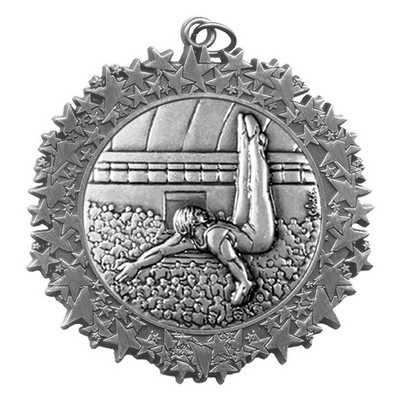 Stock Star Border 2 3/4" Medal- Gymnastics Male